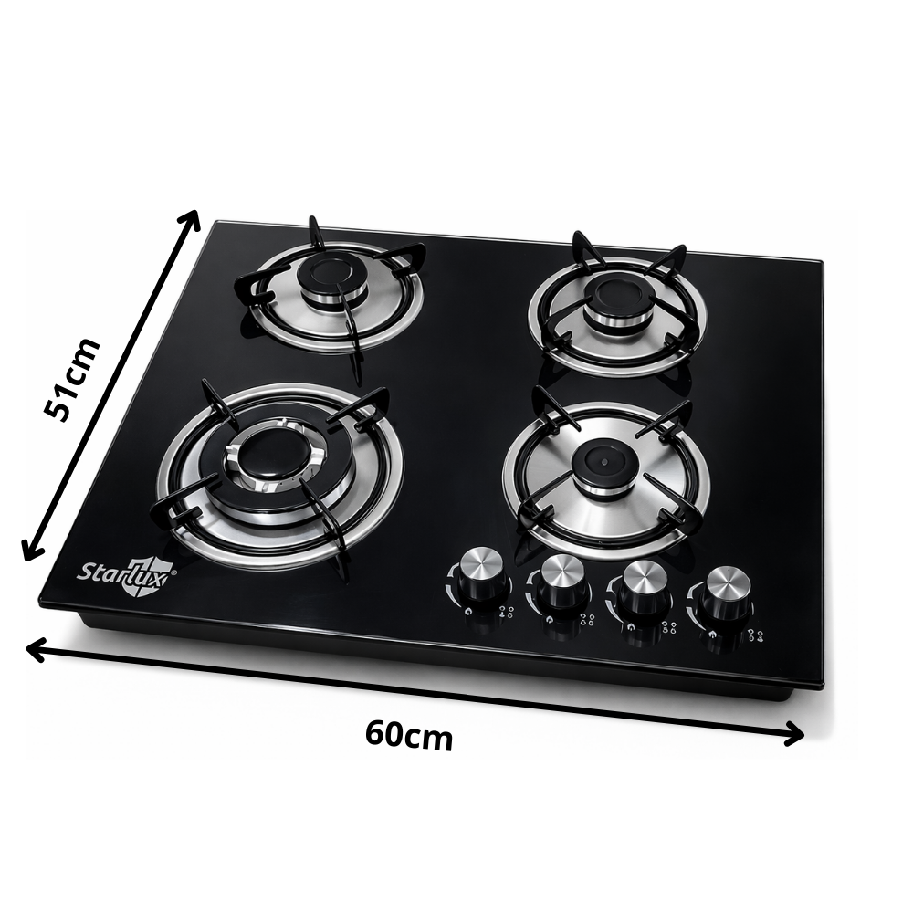 Placa de Gas Cristal Starlux 4 Fuegos LK Electrodomestic