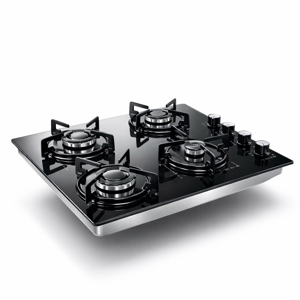 Placa de Gas Itimat 4 Fuegos de Cristal Negro