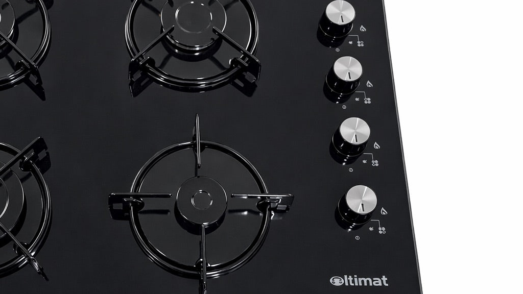 Placa de Gas Itimat 4 Fuegos de Cristal Negro