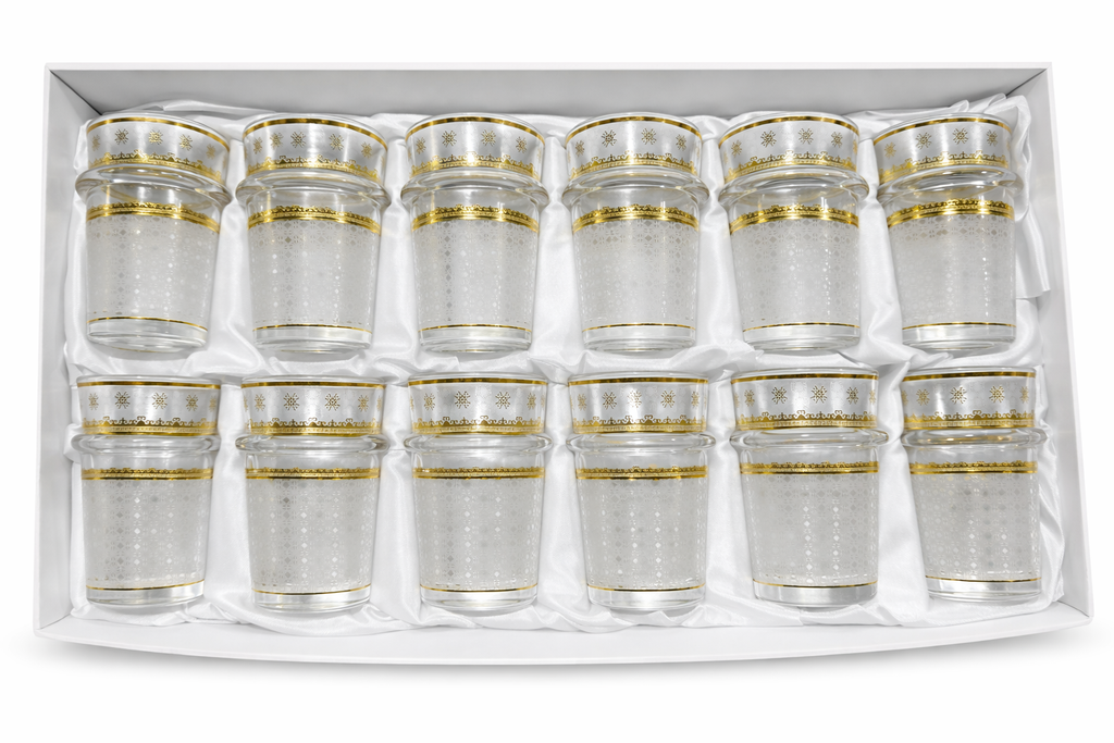 Vasos de té Blanco-Dorado LK Electrodomestic