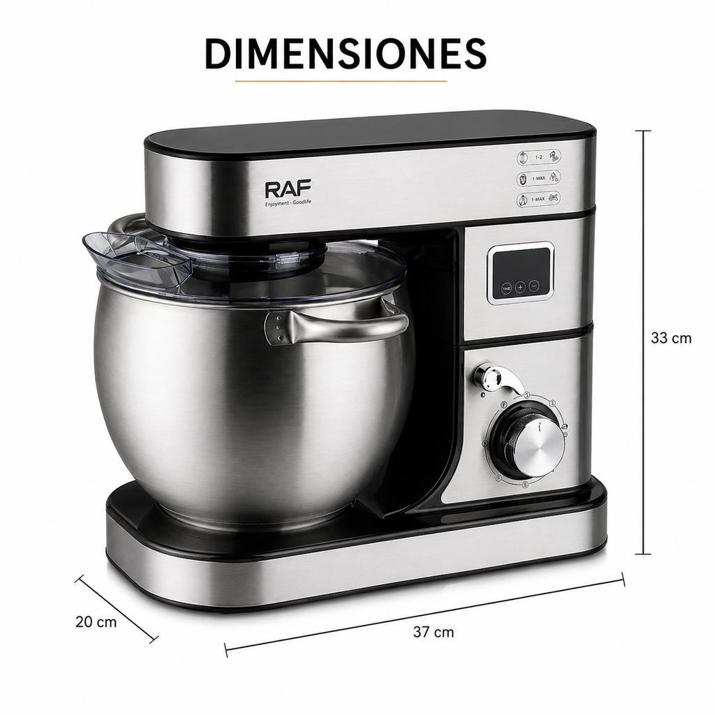 Batidora Amasadora Con Temporizador RAF 8 L